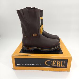Cebu Tractor Light Cafe Boots Men Size 10.5 Leather Durable